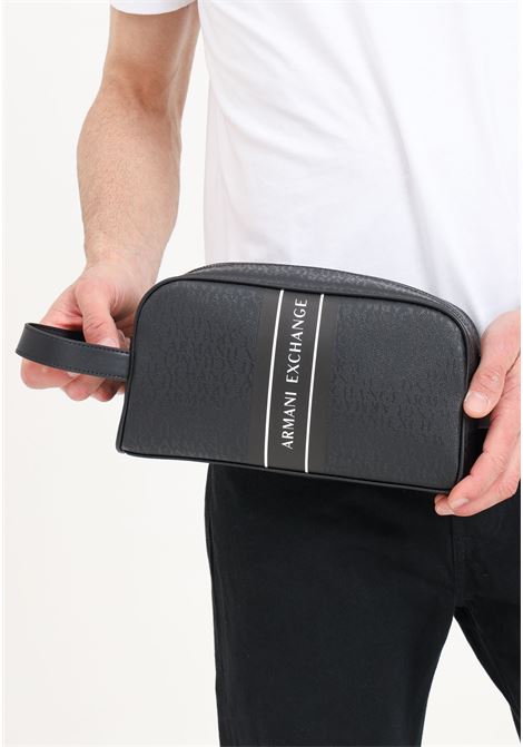 Black men's clutch bag with logo bands ARMANI EXCHANGE | 958427CC83119921
